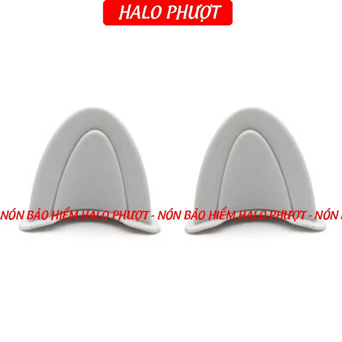 Tai Mèo 2 có đế màu gắn nón bảo hiểm - Xám Xám