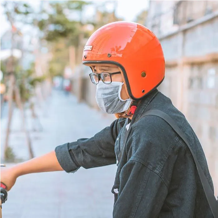 Mũ bảo hiểm 3/4 Bulldog Perro 4U Cam (Tặng khóa số)