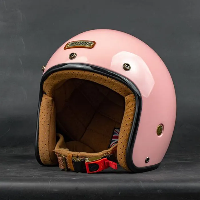 Mũ bảo hiểm 3/4 Bulldog Perro 4U Hồng (Tặng khóa số)