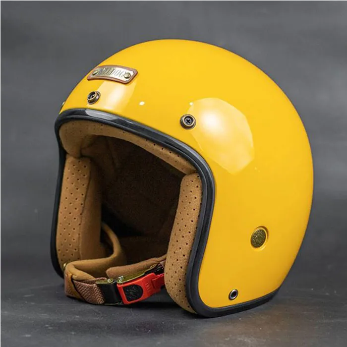 Mũ bảo hiểm 3/4 Bulldog Perro 4U Vàng (Tặng khóa số)