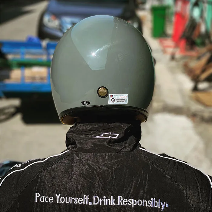 Mũ bảo hiểm 3/4 Bulldog Perro 4U Xám (Tặng khóa số)