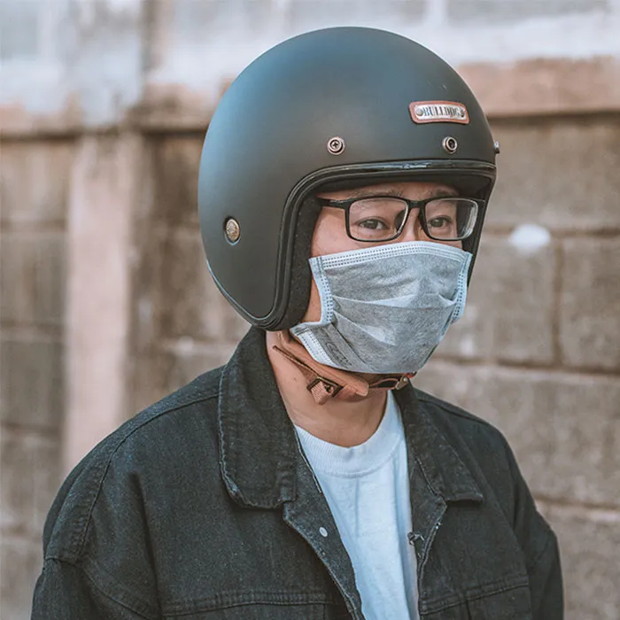 Mũ bảo hiểm 3/4 Bulldog Perro 4U Đen Nhám Lót Đen (Tặng khóa số)