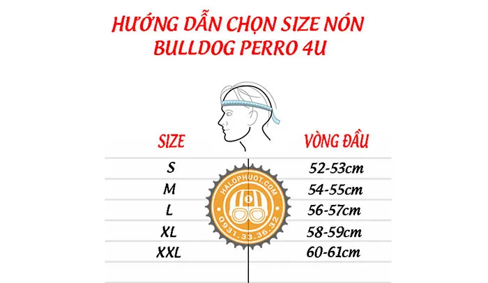 Mũ bảo hiểm 3/4 Bulldog Perro 4U Xước Bạc (Tặng khóa số)
