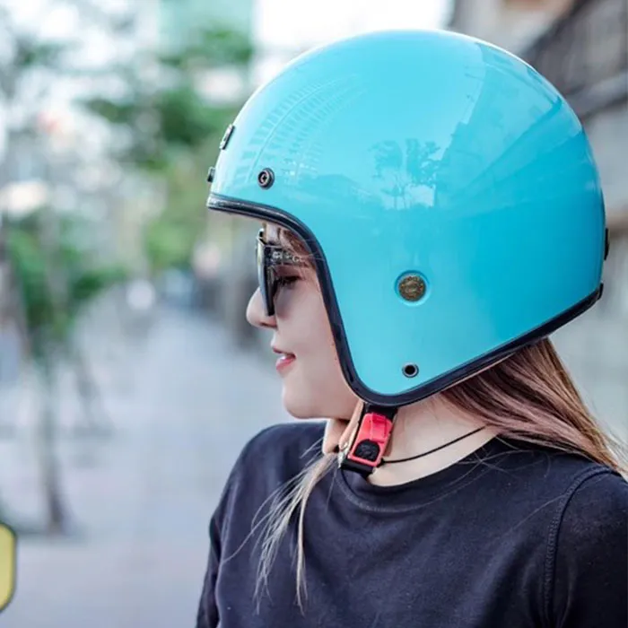 Mũ bảo hiểm 3/4 Bulldog Perro 4U Xanh Dương (Tặng khóa số)