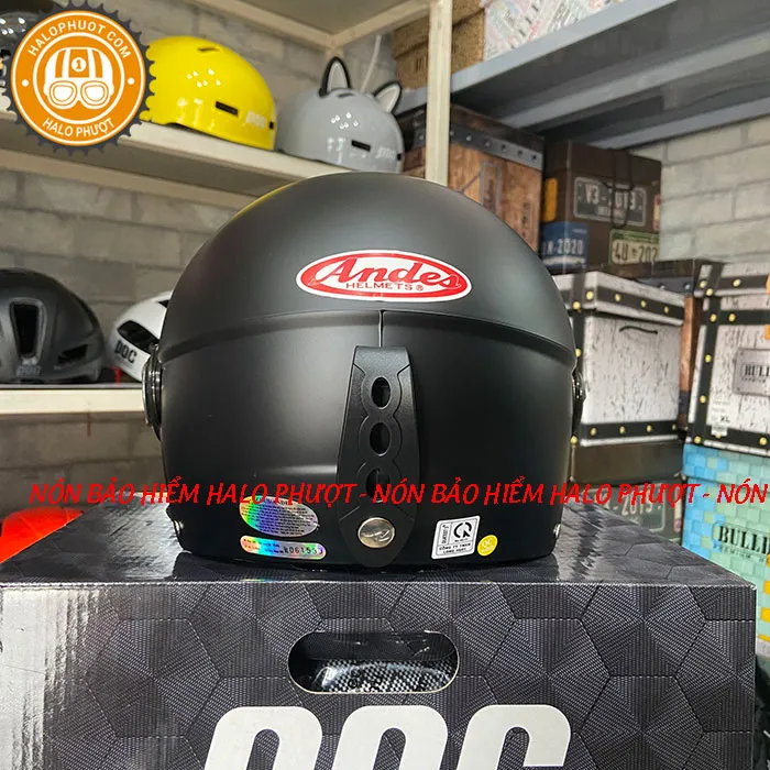 Nón bảo hiểm nửa đầu Asia 106K có kính Đen