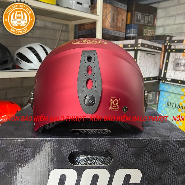 Nón bảo hiểm nửa đầu Asia 106K có kính Đỏ