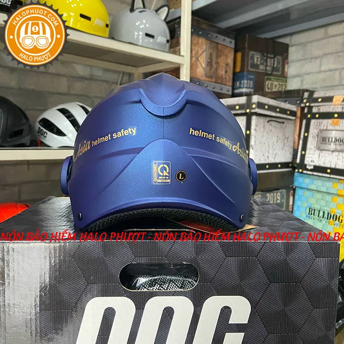 Nón bảo hiểm nửa đầu Asia 117K có kính Mực