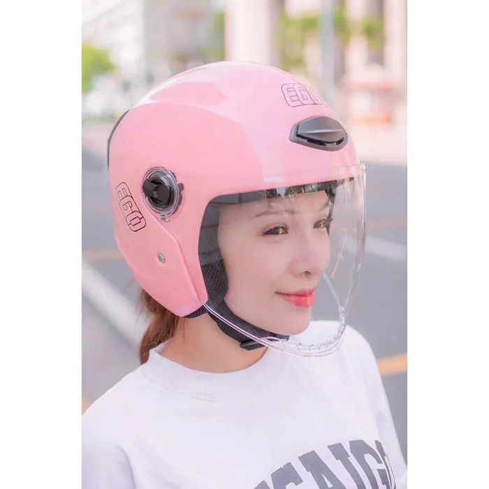 Mũ Bảo Hiểm 3/4 EGO E-31 E31 Có Kính Hồng Pastel
