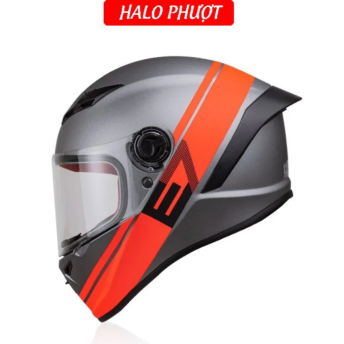 Mũ Fullface EGO E7 Tem V1 Xám Cam