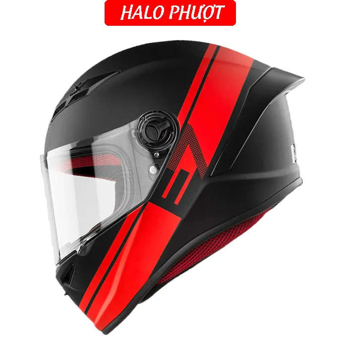 Mũ Fullface EGO E7 Tem V1 Đen Đỏ