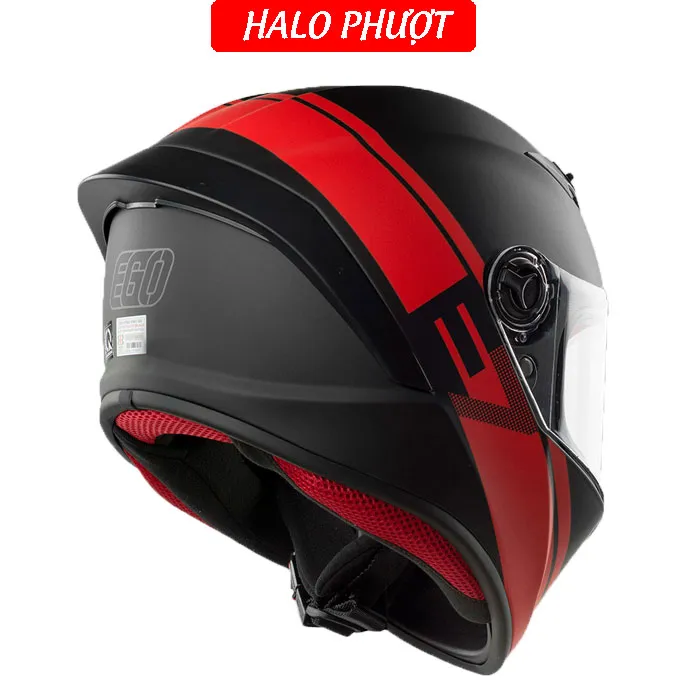 Mũ Fullface EGO E7 Tem V1 Đen Đỏ