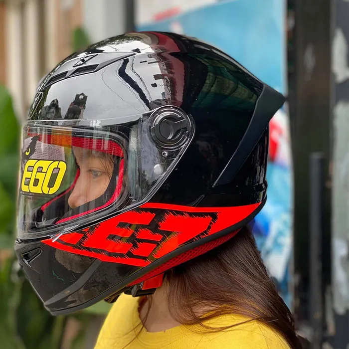 Mũ Fullface EGO E7 Tem V3 Đen Cam