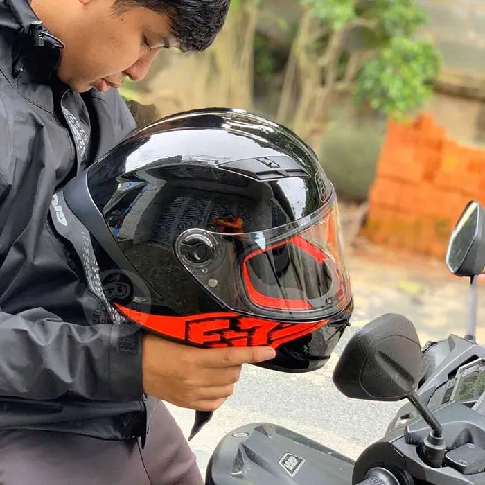 Mũ Fullface EGO E7 Tem V3 Đen Cam