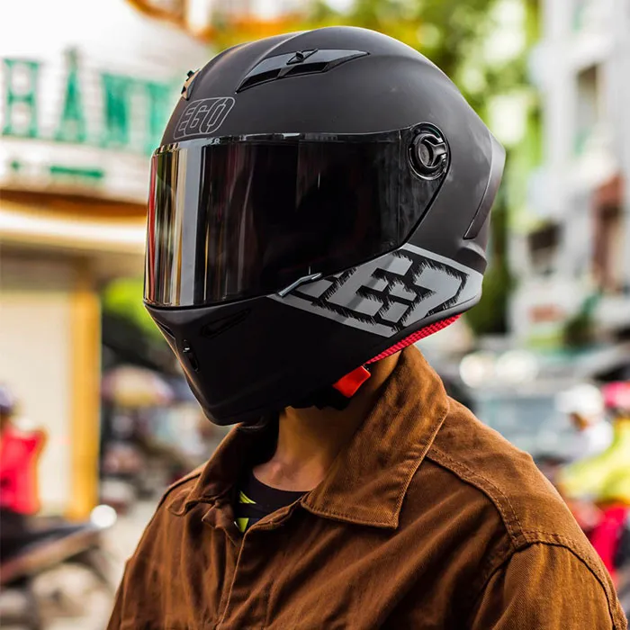 Mũ Fullface EGO E7 Tem V3 Đen Xám