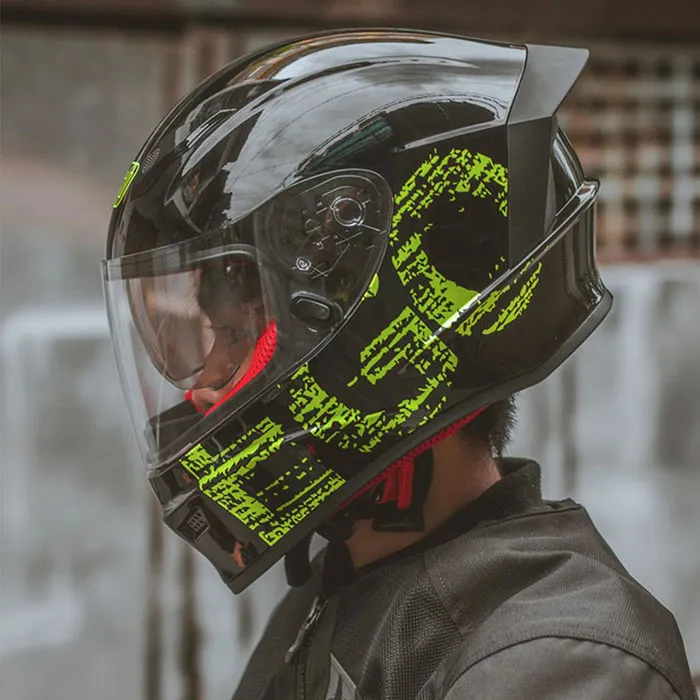 Mũ bảo hiểm Fullface liền hàm EGO E8 SV Plus V2 Đen Bóng Tem EGO Vàng