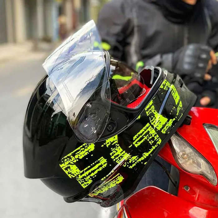 Mũ bảo hiểm Fullface liền hàm EGO E8 SV Plus V2 Đen Bóng Tem EGO Vàng