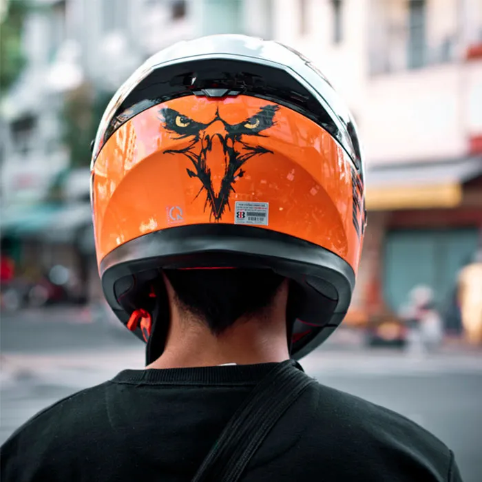 Mũ bảo hiểm Fullface lật hàm EGO E9 V2 Đen Cam 