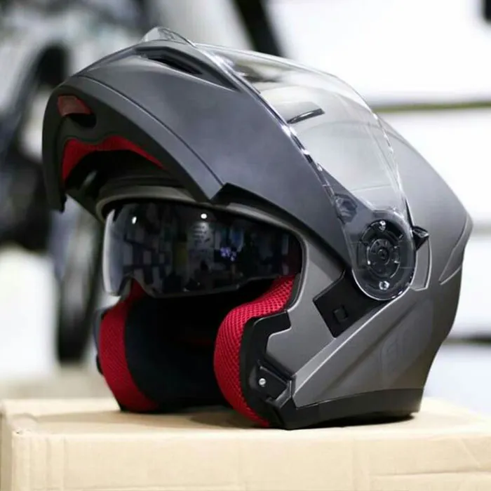 Mũ bảo hiểm Fullface lật hàm EGO E9 Xám Nhám