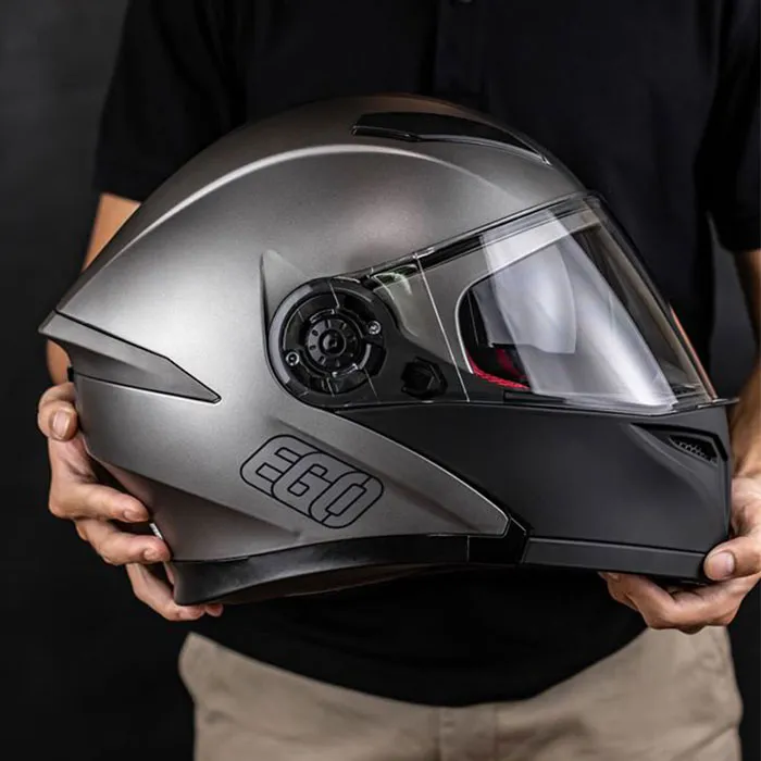 Mũ bảo hiểm Fullface lật hàm EGO E9 Xám Nhám