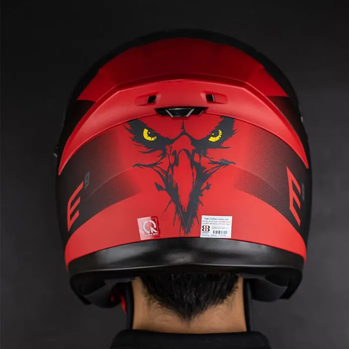 Mũ bảo hiểm Fullface lật hàm EGO E9 V1 Đen Nhám Đỏ