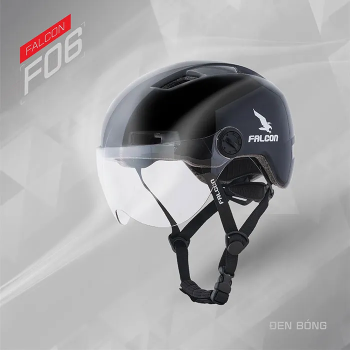 Nón Falcon F06 Đen Bóng