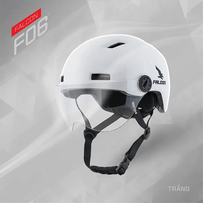 Nón Falcon F06 Trắng Bóng