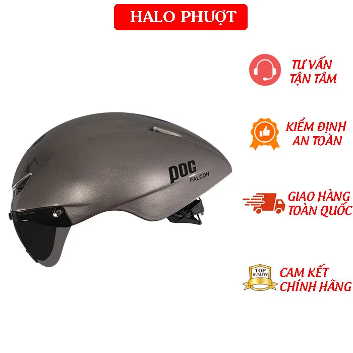 Nón POC FALCON Xám Bóng (Gun Bóng)