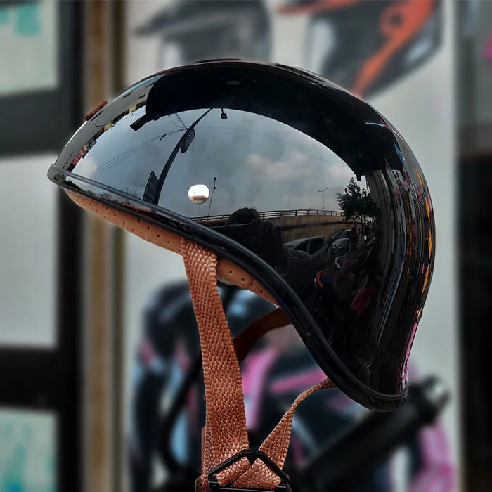 Nón nửa đầu Bulldog GANG Đen Bóng