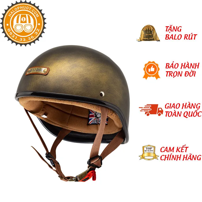 Nón nửa đầu Bulldog GANG Xước Đồng