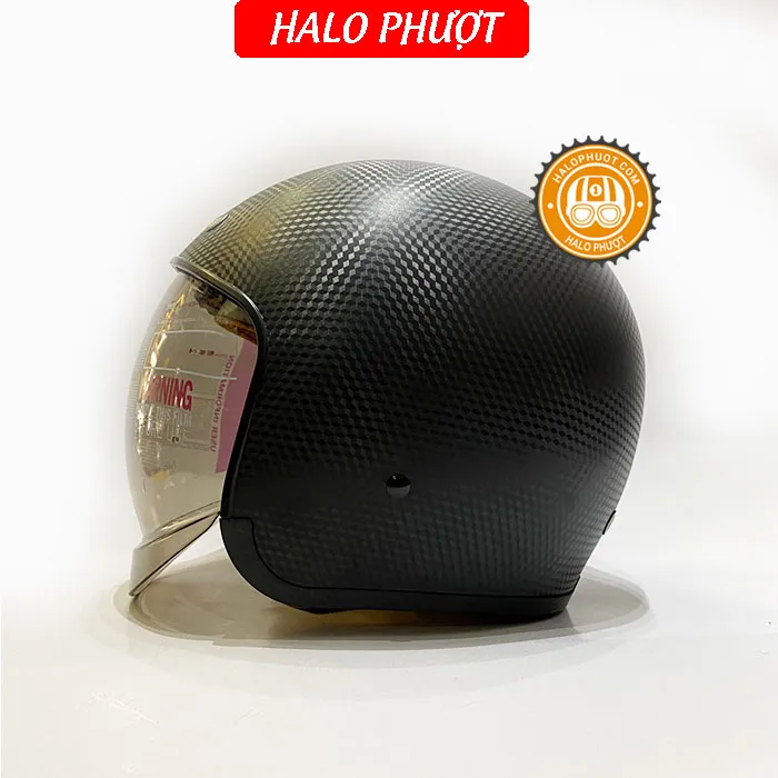 Mũ bảo hiểm Royal M139 kính âm Đen vân carbon