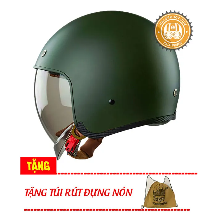Mũ bảo hiểm Royal M139 kính âm Xanh Rêu