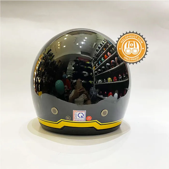 Mũ bảo hiểm Royal M139 kính âm tem V10 Đen viền Vàng