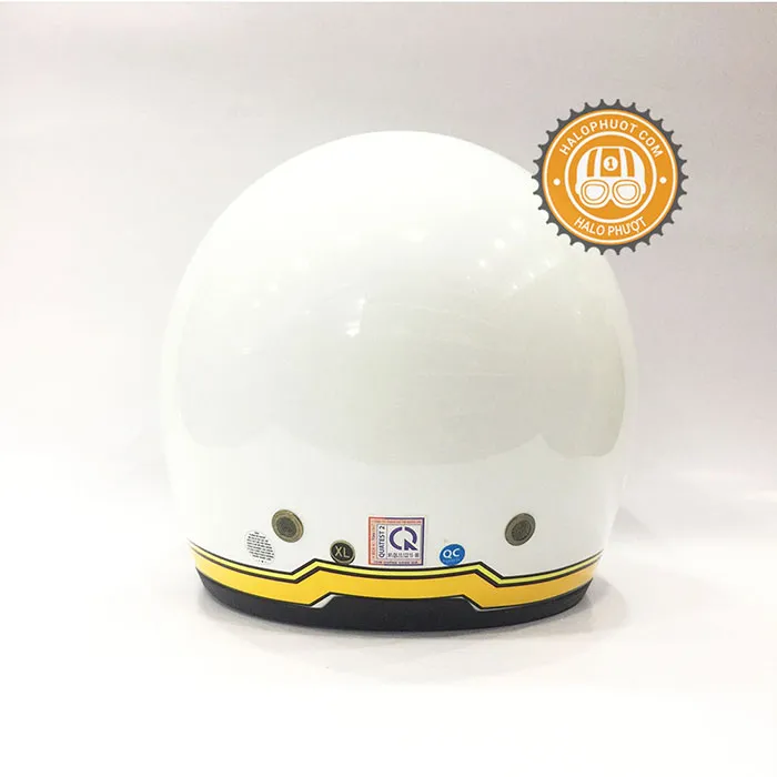 Mũ bảo hiểm Royal M139 kính âm tem V10 Trắng viền Vàng