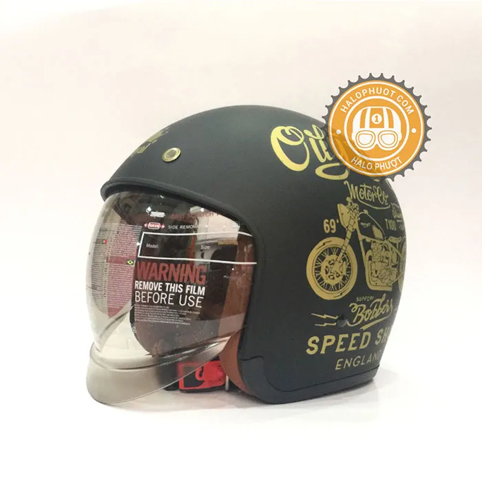 Mũ bảo hiểm Royal M139 kính âm tem V5 đen nhám