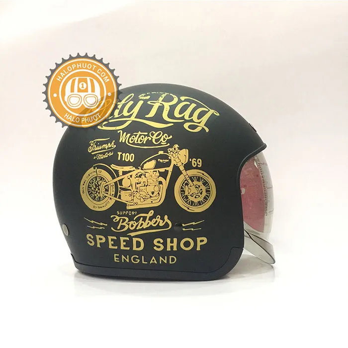 Mũ bảo hiểm Royal M139 kính âm tem V5 đen nhám