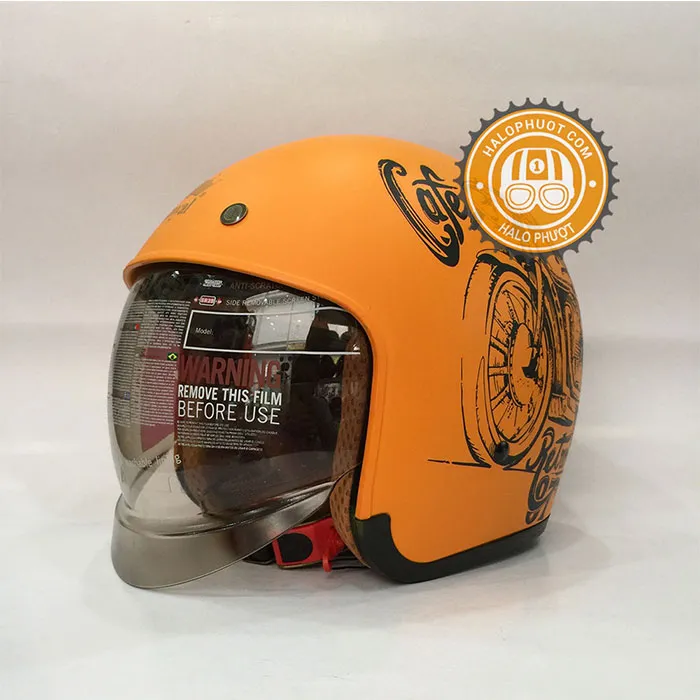 Mũ bảo hiểm Royal M139 kính âm tem V7 Vàng Nhám 