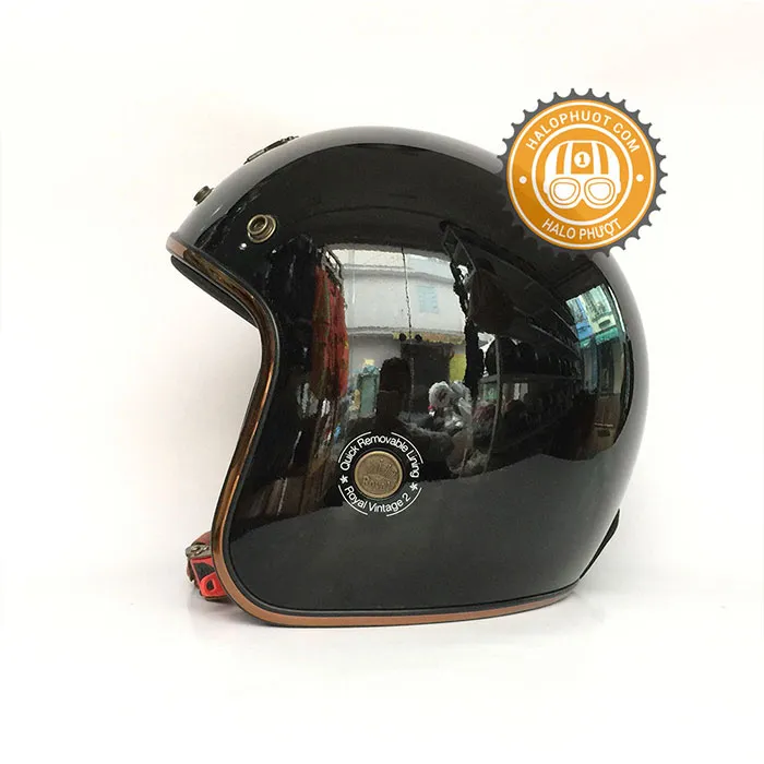 Mũ 3/4 Royal M20C Ruby Đen Bóng