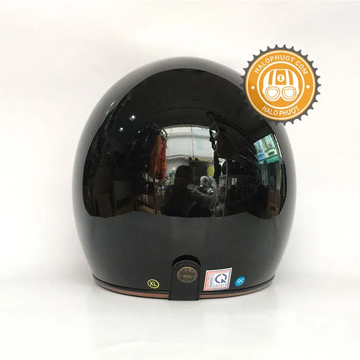 Mũ 3/4 Royal M20C Ruby Đen Bóng