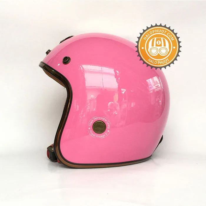 Mũ 3/4 Royal M20C Ruby Hồng Bóng