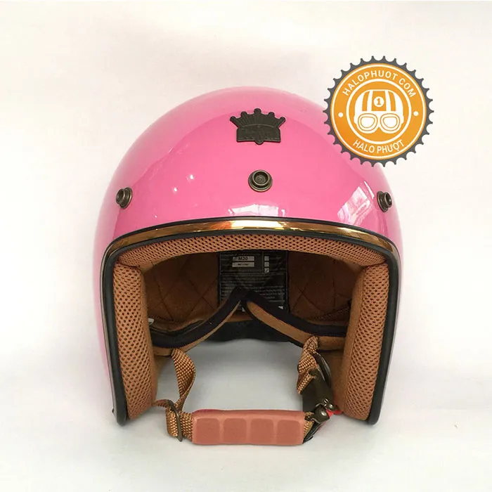 Mũ 3/4 Royal M20C Ruby Hồng Bóng