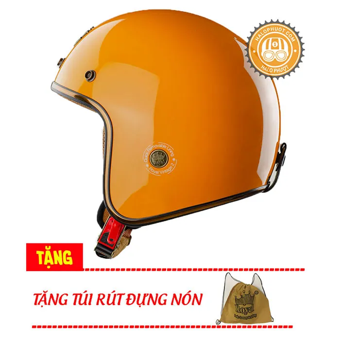 Mũ 3/4 Royal M20C Ruby Vàng Cam Bóng