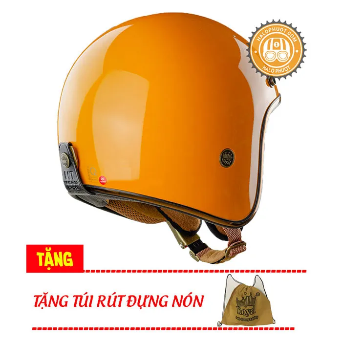 Mũ 3/4 Royal M20C Ruby Vàng Cam Bóng