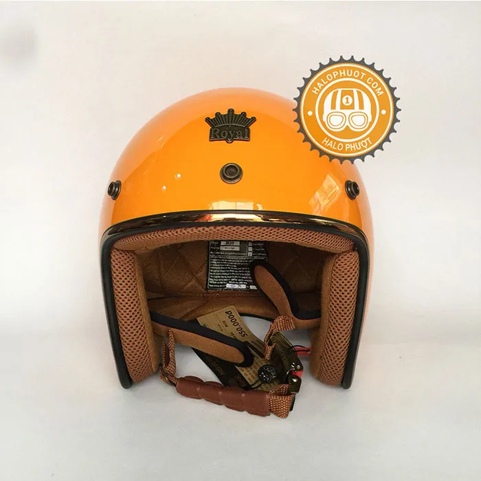 Mũ 3/4 Royal M20C Ruby Vàng Cam Bóng