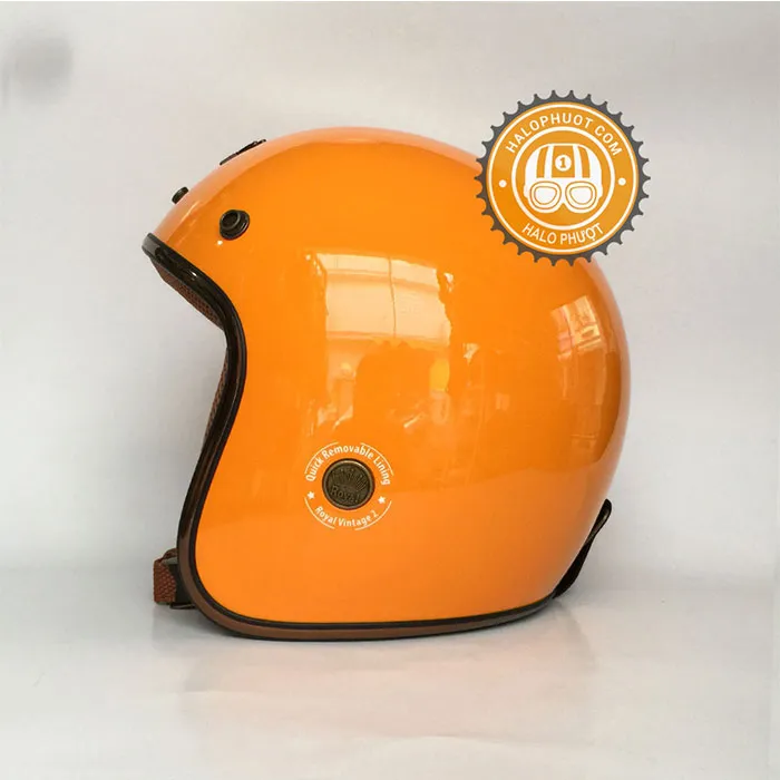 Mũ 3/4 Royal M20C Ruby Vàng Cam Bóng