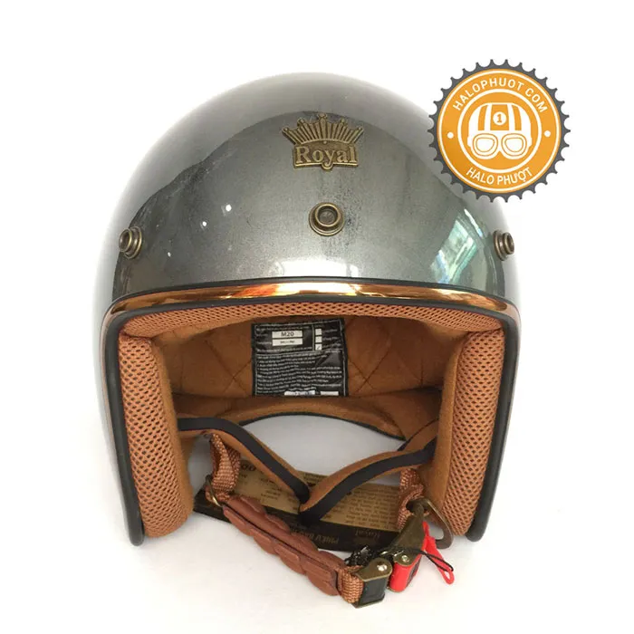 Mũ 3/4 Royal M20C Ruby Xước Bạc Bóng