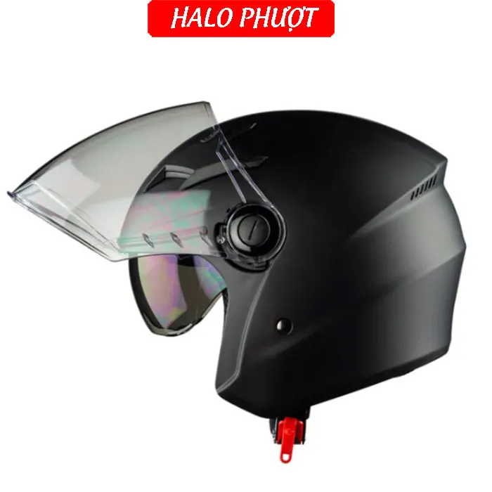 ( Tặng Tem KYT ) Nón bảo hiểm 3/4 2 kính Royal M268 - Đen Nhám