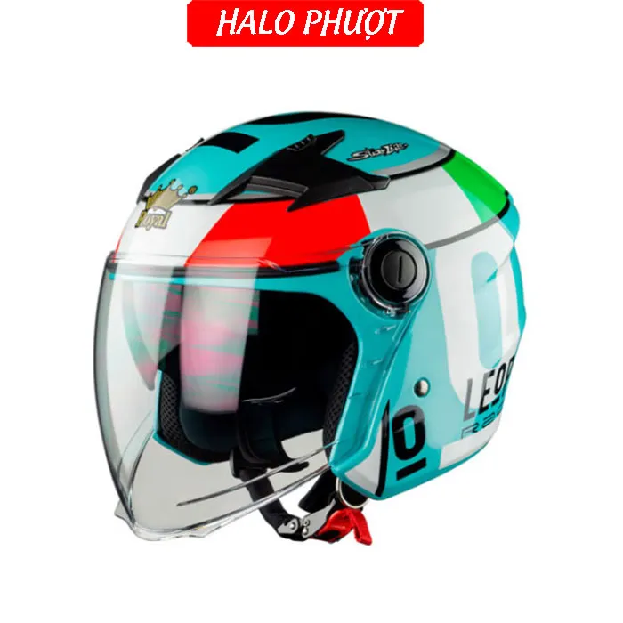 ( Tặng Tem KYT ) Nón bảo hiểm 3/4 2 kính Royal M268 - Leopard