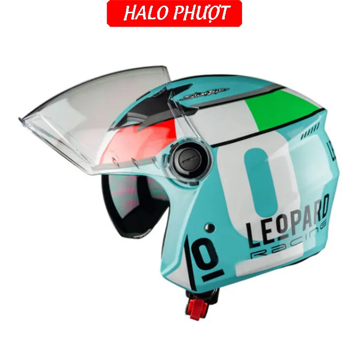 ( Tặng Tem KYT ) Nón bảo hiểm 3/4 2 kính Royal M268 - Leopard