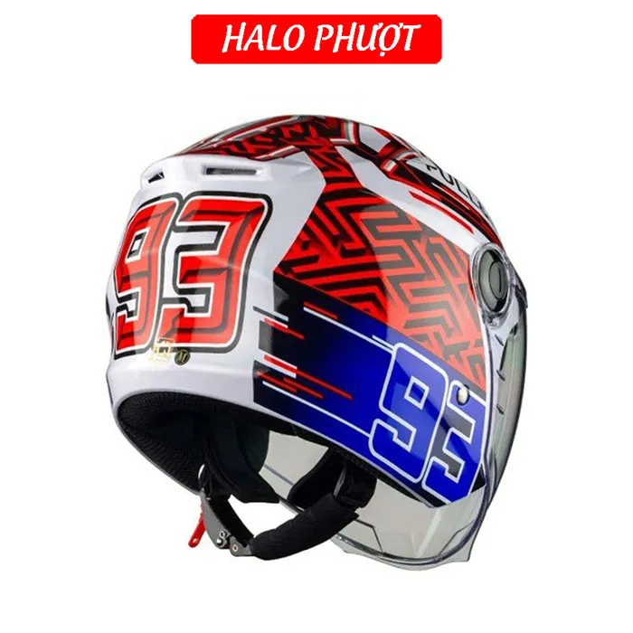 ( Tặng Tem KYT ) Nón bảo hiểm 3/4 2 kính Royal M668 (XH01 2 kính) - Tem Pull Bear 93