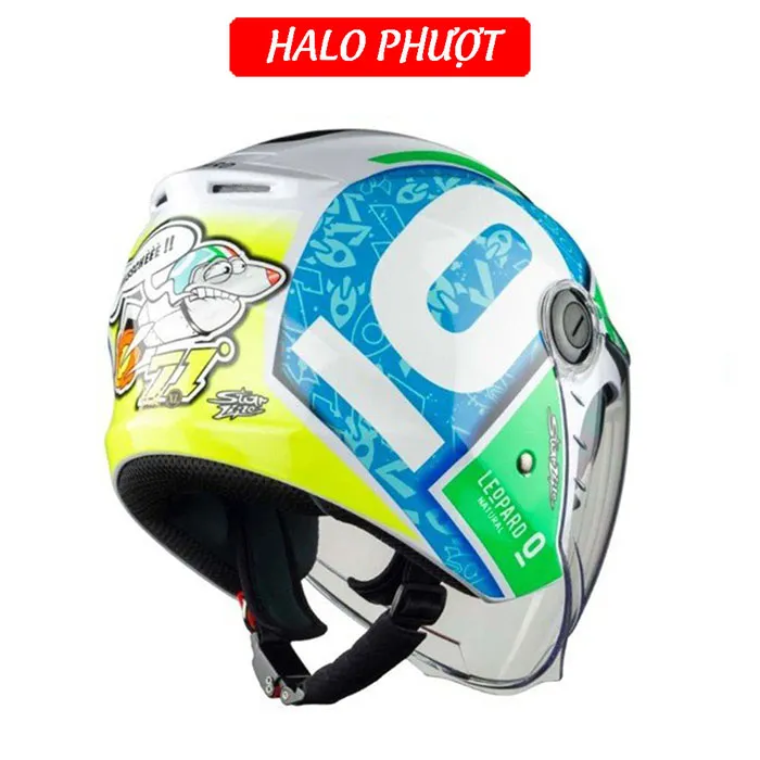 Nón bảo hiểm 3/4 2 kính Royal M668 - Tem Leopard 2023